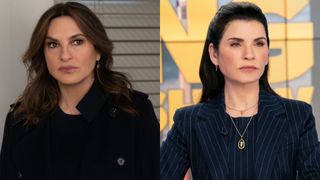 From L to R: Mariska Hargitay as Olivia Benson on Law & Order: SVU, Julianna Margulies as Laura Peterson on The Morning Show.