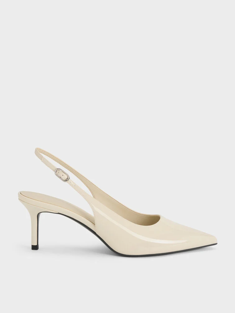 Charles &amp;amp; Keith, Kaia Patent Slingback Pumps