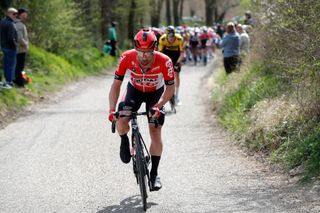 VALKENBURG NETHERLANDS APRIL 10 Victor Campenaerts of Belgium and Team Lotto Soudal attacks during the 56th Amstel Gold Race 2022 Mens Elite a 2541km one day race from Maastricht to Valkenburg AGR2022 WorldTour on April 10 2022 in Valkenburg Netherlands Photo by Bas CzerwinskiGetty Images