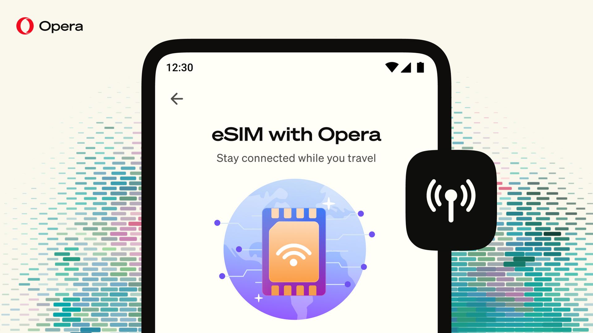 Opera browser with eSIM