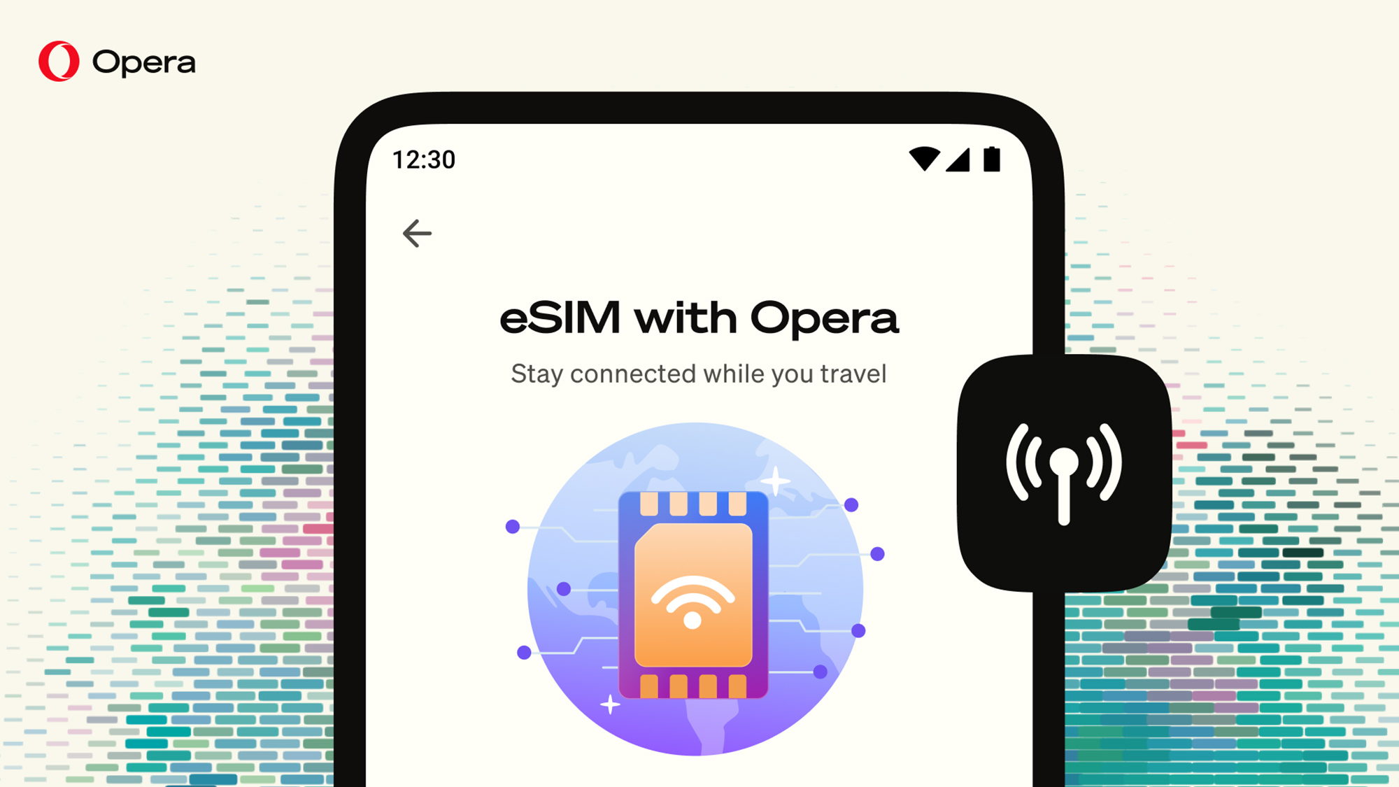 Opera browser with eSIM