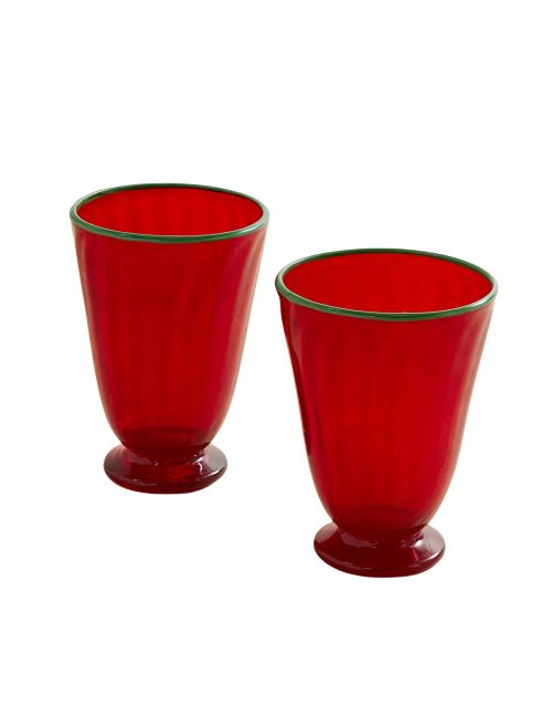 Rainbow set of two Murano glasses