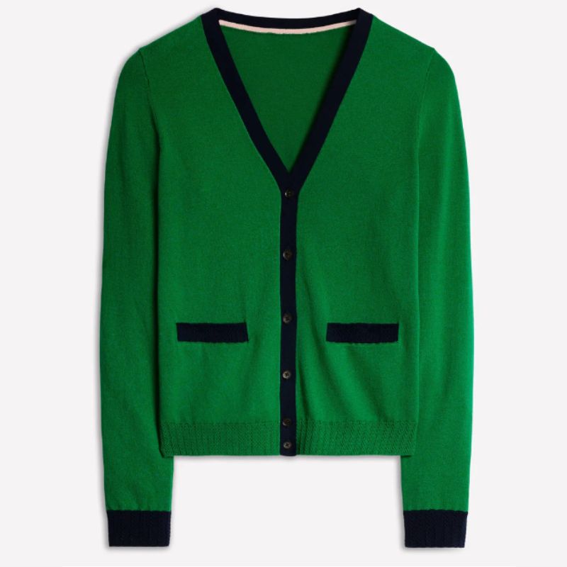 green cardigan