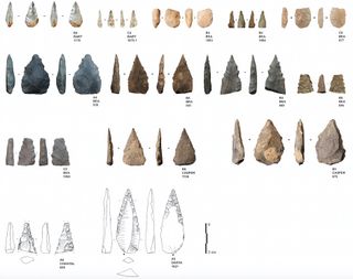 Stone age rock weapons
