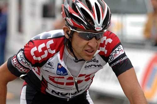 Carlos Sastre (Team CSC) had a tough time today, but rode well enough for eighth place.