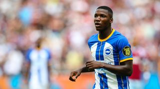 Moises Caicedo in action for Brighton in the Premier League.