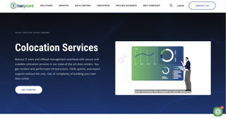 A website screenshot of Tierpoint Colocation Services