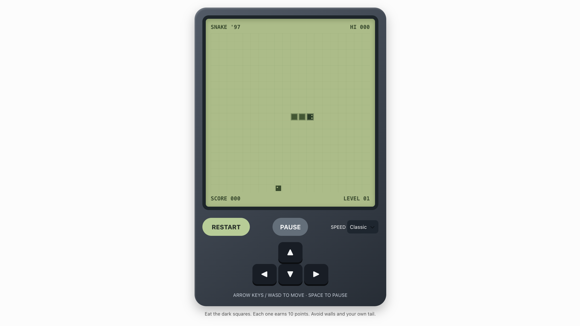 A screenshot of the ChatGPT interface showing a snake game