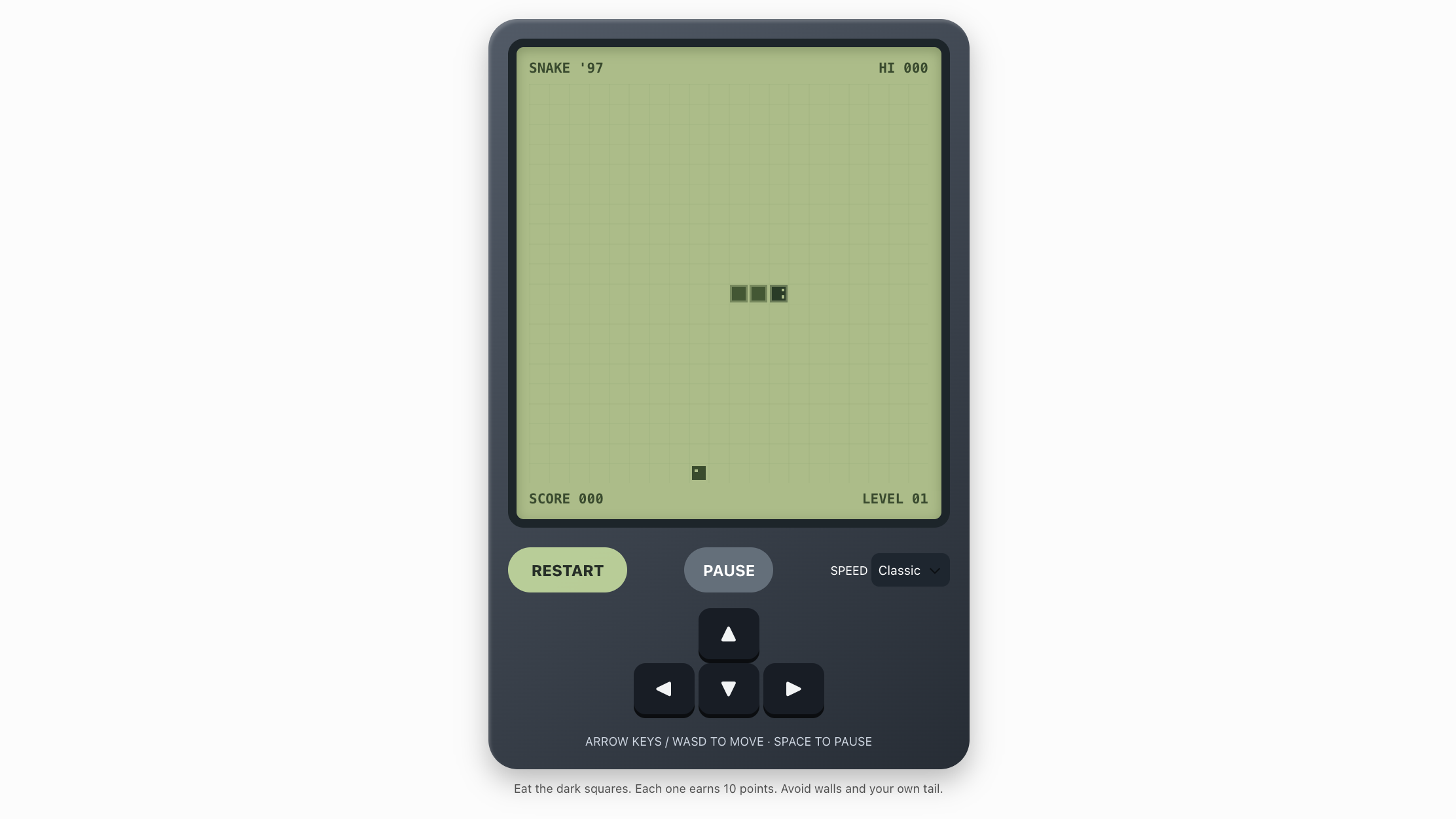 A screenshot of the ChatGPT interface showing a snake game