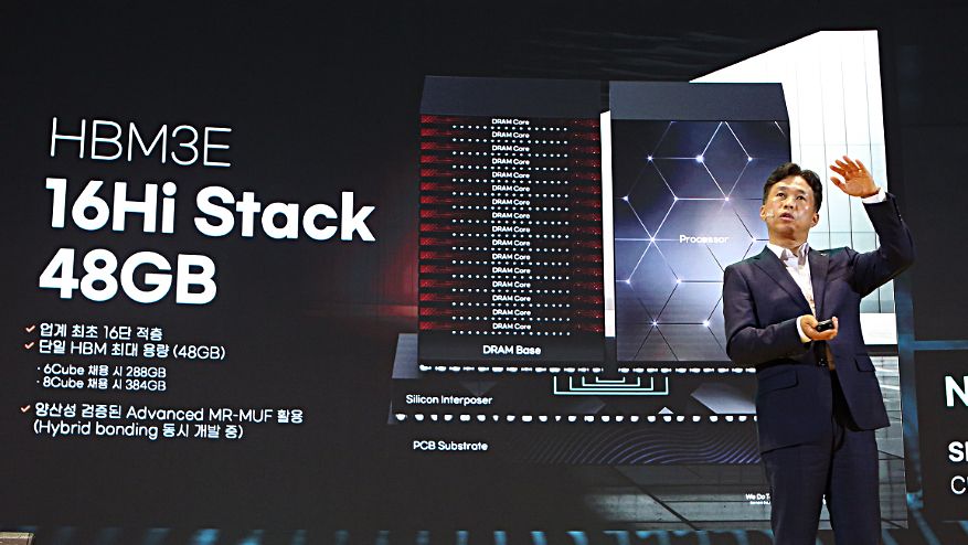 SK hynix CEO at the HBM3E 16-Hi Stack memory announcement