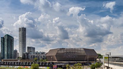 Daytime exterior of ABBA Arena in London