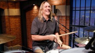 Danny Carey of Tool playing drums in 2016