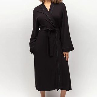 black jersey dressing gown