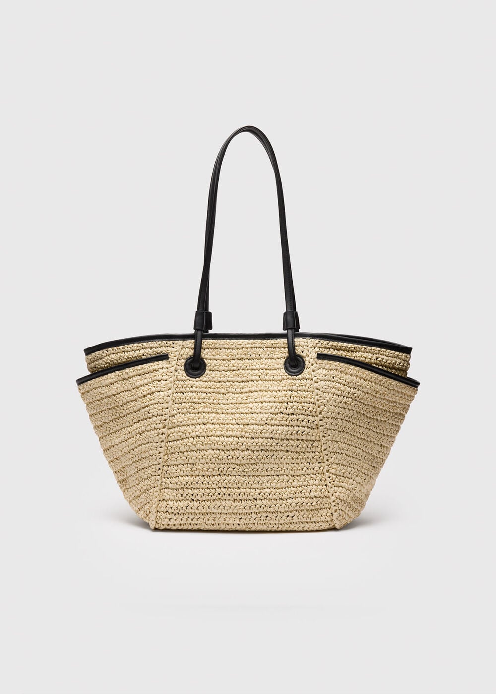 Neutral Zoelle Straw Tote Bag