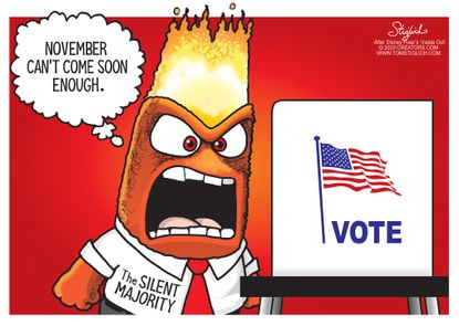 Political Cartoon U.S. Inside Out Anger silent majority 2020