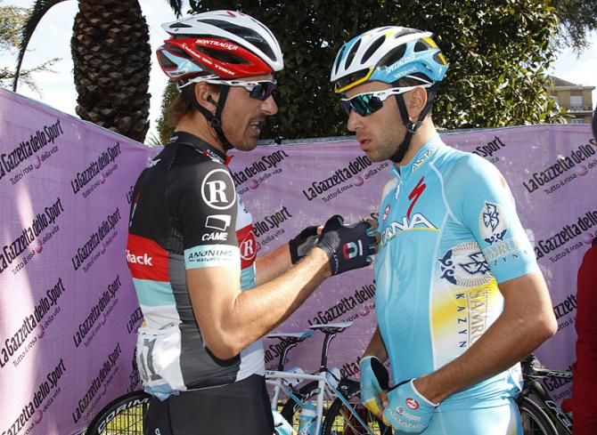 Fabian Cancellara (RadioShack - Nissan) and Vincenzo Nibali (Astana)