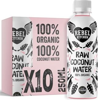 Rebel Kitchen | Raw Organic Coconut Water | From Young Green Coconuts | No Added Sugar, Preservative-Free | Low Calorie Natural Hydration | 10 X 250ml