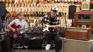 Saxon Weiss and Joe Bonamassa jamming in Norman's Rare Guitars