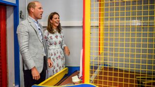 Prince William and Princess Catherine at Island Leisure Amusement Arcade, where Gavin and Stacey was filmed, during their visit to Barry Island, South Wales in 2020