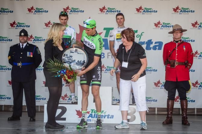 Theo Boss (Belkin) receives a special gift after winning in Strathcona County