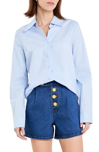 Accent Collar Poplin Shirt