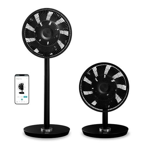 Duux Whisper Flex Smart Standing Fan, With Remote Control, Alexa & Smart App, 26 Cooling Speeds, 2 in 1 Height Adjustable, Multi-Direction Oscilating, Powerful and Quiet Fan, Night Mode, Timer