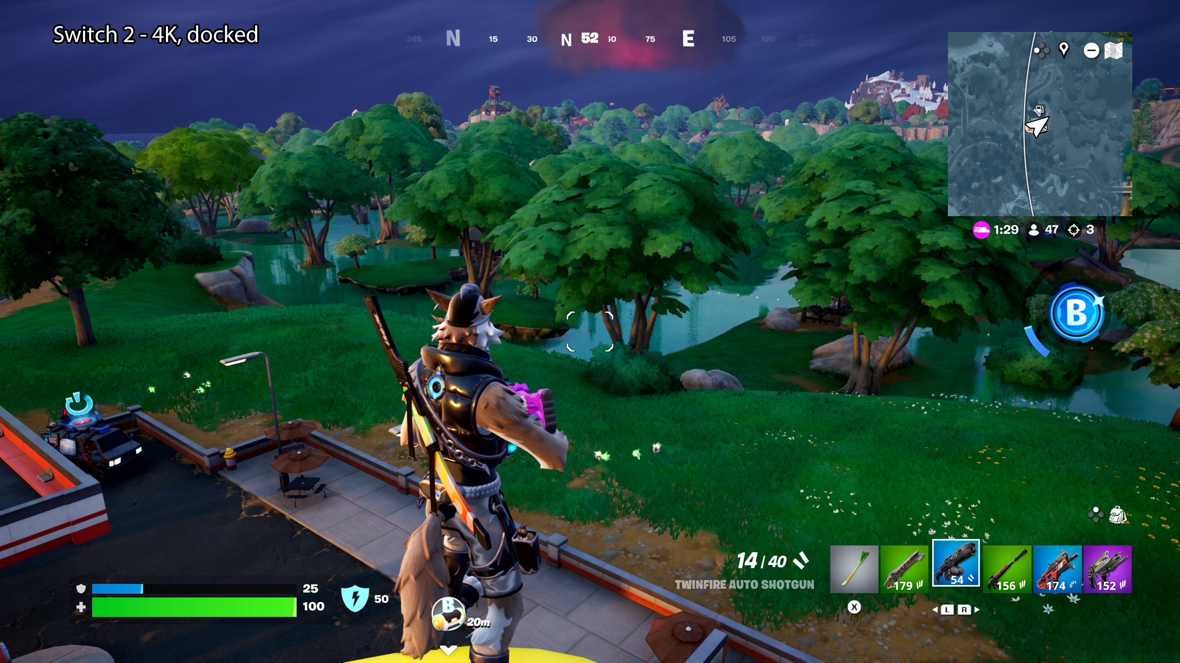 A view of Fortnite on the Nintendo Switch 2