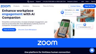 Website screenshot for Zoom