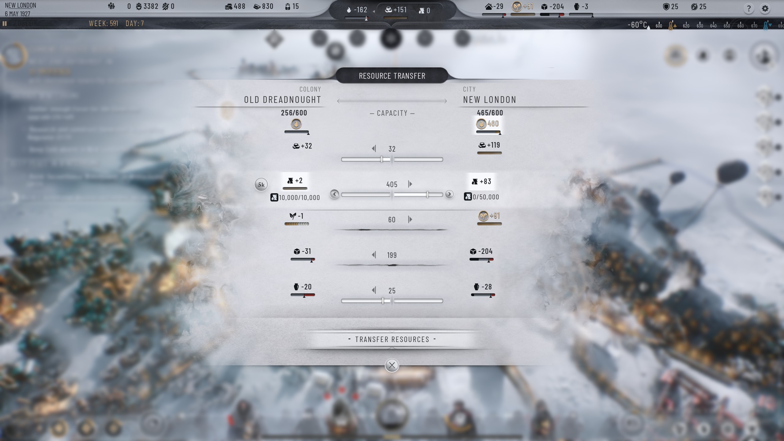 Frostpunk 2: How to transfer oil and other resources from your colony to your city