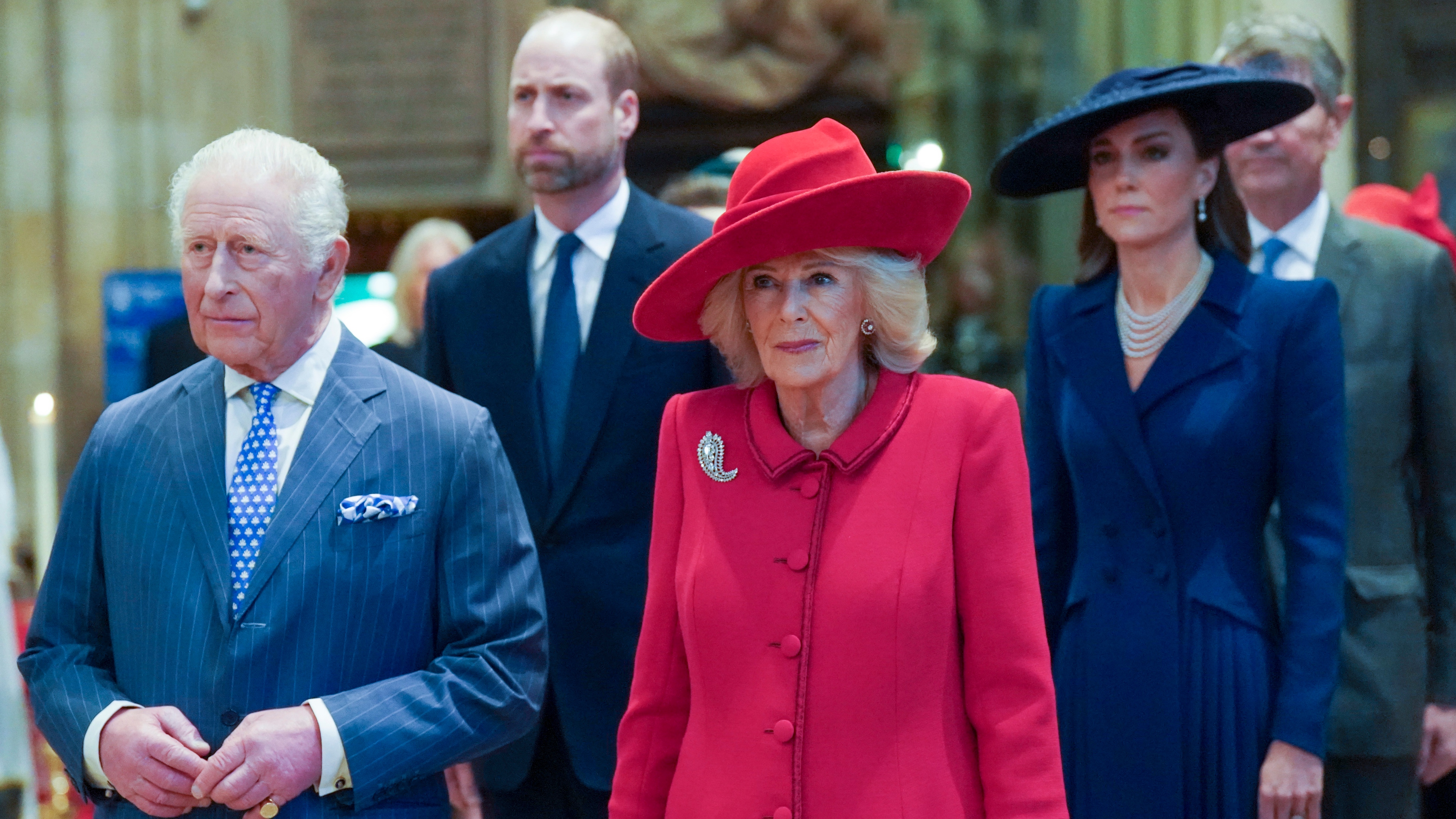 King Charles III, Queen Camilla, Prince William, Prince of Wales and Catherine, Princess of Wales attend the 2026 Commonwealth Day Service at Westminster Abbey on March 9, 2026