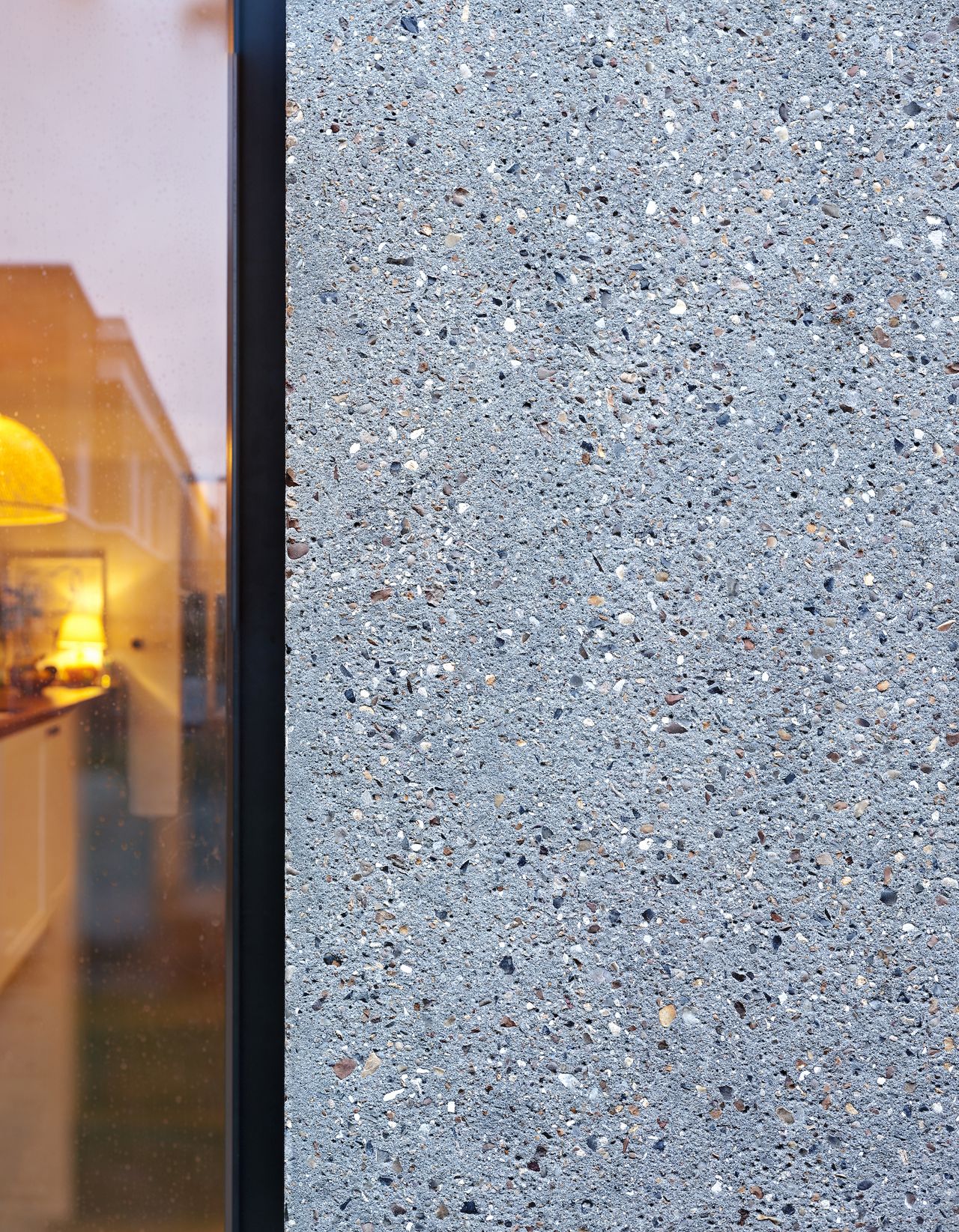 close up of cladding on exterior of extension