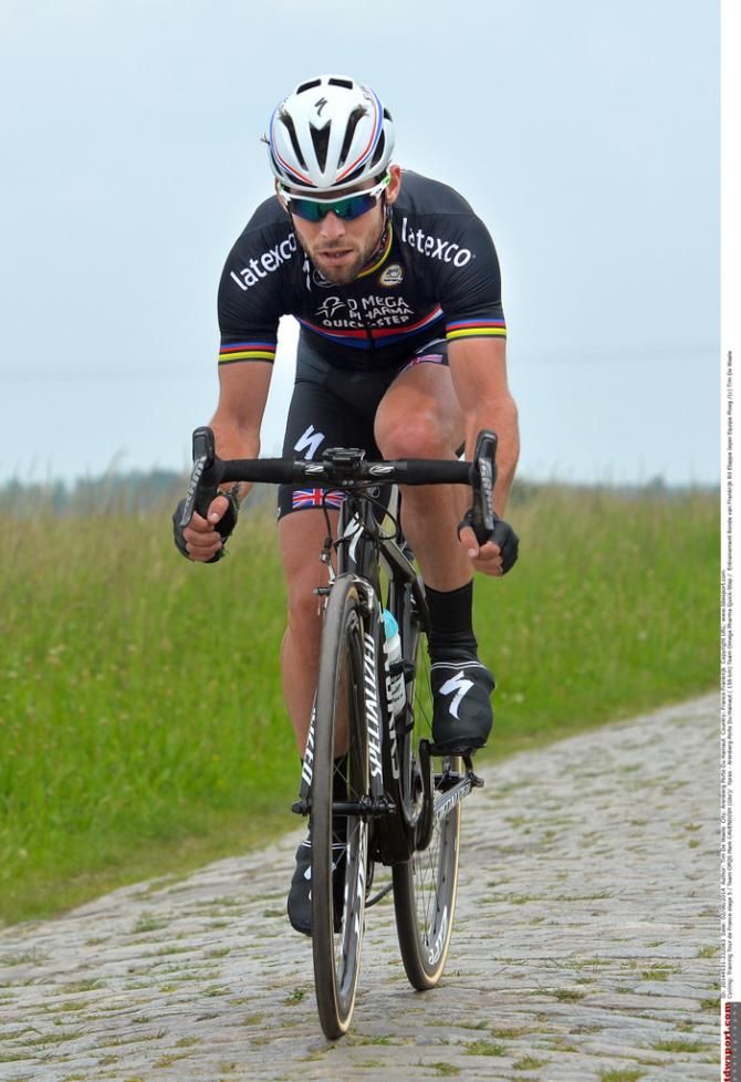 Mark Cavendish (Omega Pharma-Quick Step) in a black version of his national champion kit