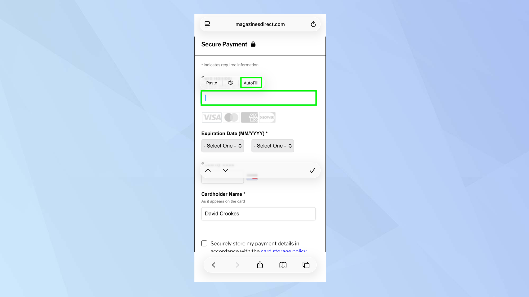 How to save time by autofilling your payment card details in iOS 26