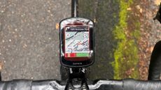 The Garmin Edge 540 Solar head unit in use