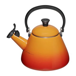 Orange Le Creuset stove top kettle