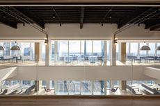 view across floors and through to cityscape beyond