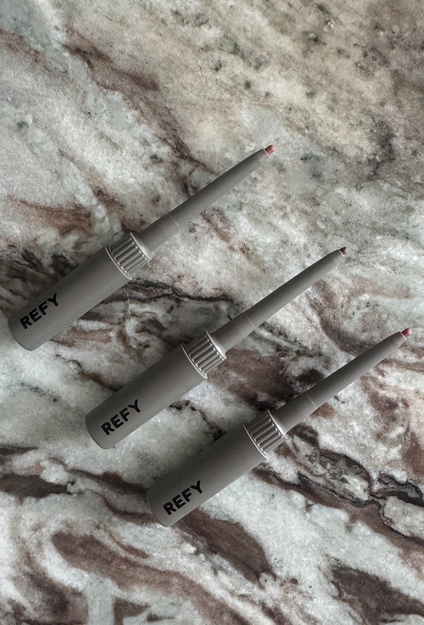 Refy lip liners on marble table
