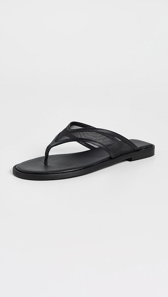 Halle Flip Flops - Black Mesh
