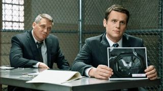 (L-R) Holt McCallany as Bill Tench and Jonathan Groff as Holden Ford in Netflix's "Mindhunter"