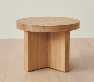 Oak wood designer side table.