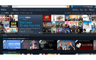 The Prime Video homepage