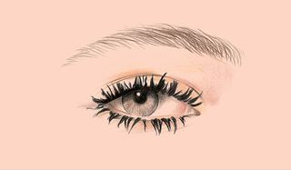 illustrated eye on a pink background