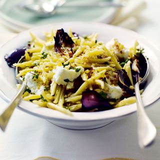 Trofie Pasta with Roasted Red Onions and Goats' Cheese