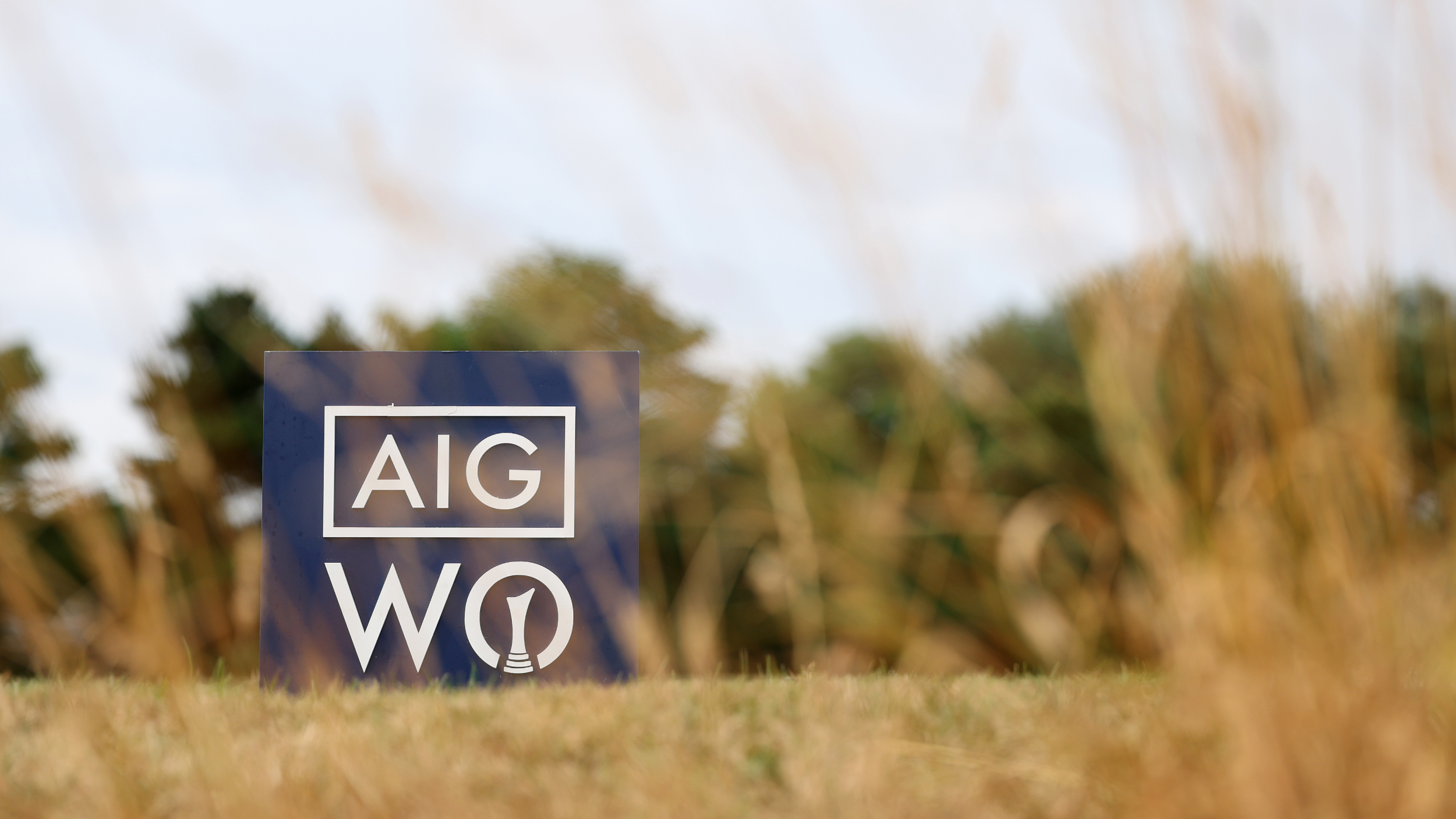 A tee marker at the AIG Women's Open