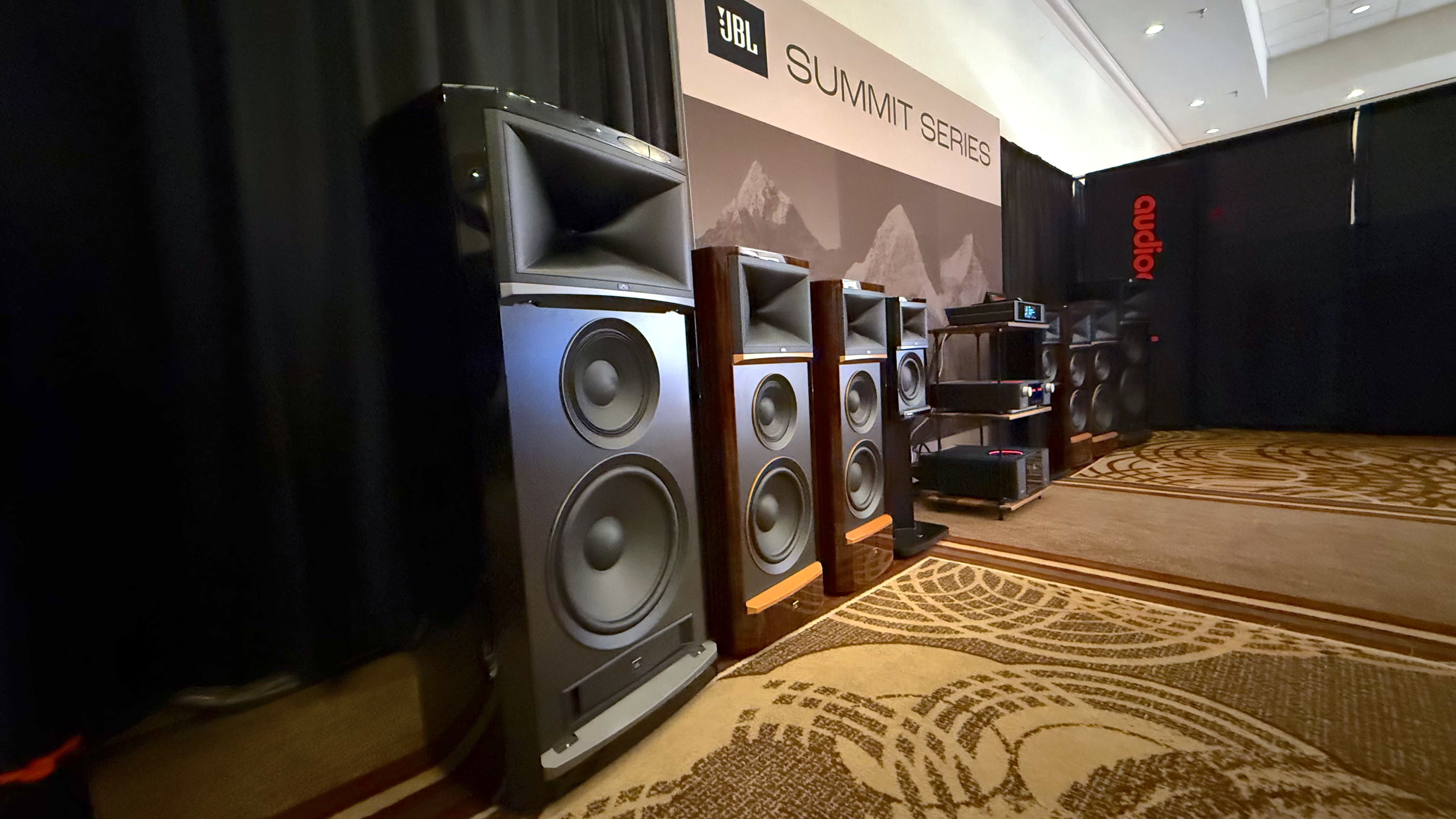 The JBL Summit Series K-2 on display with the rest of the Summit Series