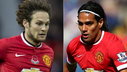 Daley Blind and Radamel Falcao