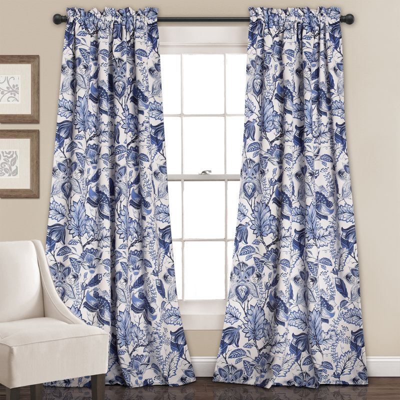 Lush Decor Jacobean Garden Floral Room Darkening Thermal Rod Pocket Curtain Panels &amp;amp; Reviews | Wayfair