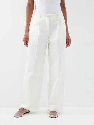 Pleated Twill Trousers