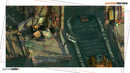 Hershel Wilk jumps from a boat to solid ground in Zero Parades, with the GamesRadar+ Autumn Preview frame.