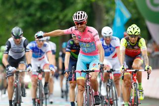 Vincenzo Nibali (Astana) celebrates his overall victory during stage 21 at the Giro d'Italia